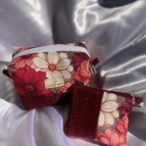 Set Neceser Floral Burdeo